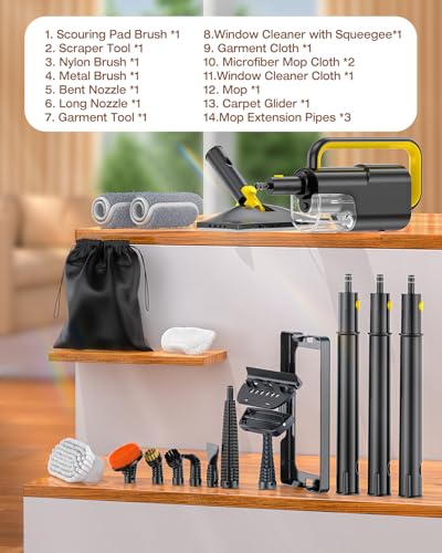 10-in-1 Steam Mop, Detachable Handheld Steam Cleaner for Multi-Surface