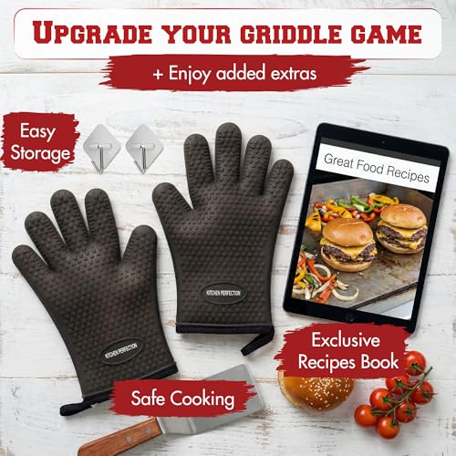 Silicone Griddle Grill Gloves Heat Resistant Oven Mitts