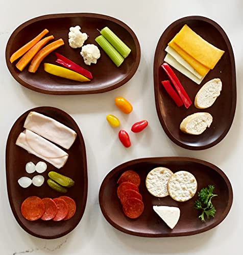 Woodard & Charles Wood Oval Serving Trays (4 Count)