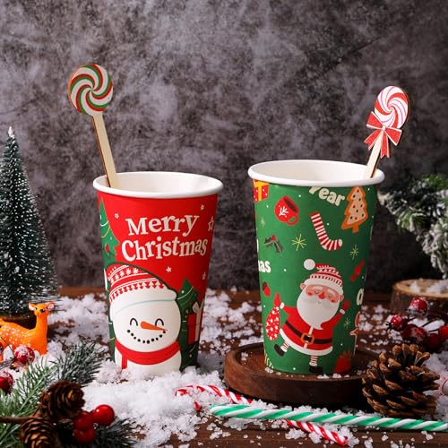 120 Pcs Christmas Coffee Stirrers Wooden Stir Sticks