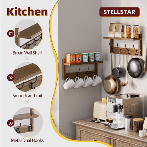 Coat Rack with Shelf Wall Mount (2 Count)