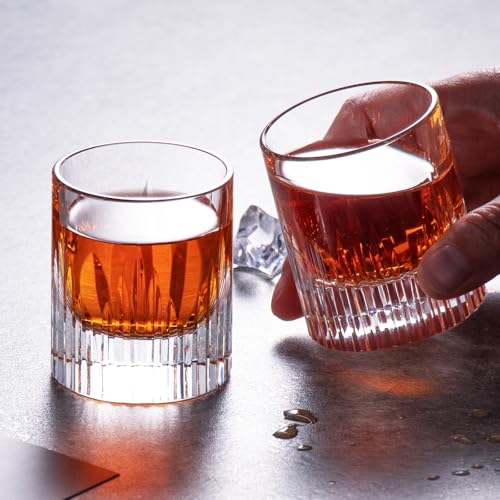 Crystal Whiskey Glasses Set of 2 Hand Blown Old Fashioned Glasses (2 Count)