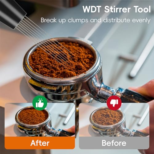 7 Pcs 58mm Espresso Tamper Tools Accessories Kit for Coffee WDT Tool Set