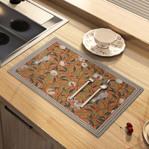 Floral Dish Drying Mat for Kitchen Counter