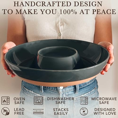 Ceramic Chips and Dip Serving Tray