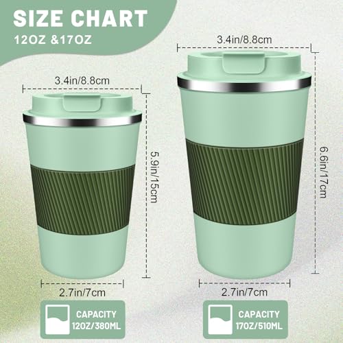 Insulated Coffee Tumblers with Flip Lid 12oz