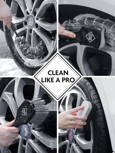 6PCS Car Wheel Brush Kit for Cleaning Tires (6 Count)
