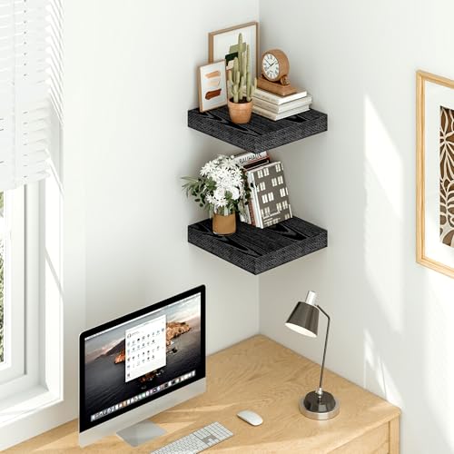 Black Floating Shelves (2 Count)