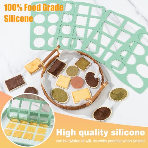4Pcs Silicone Cookie Molds Chocolate Chablon Cookie Stencil Mold for Biscuit Cake QLG