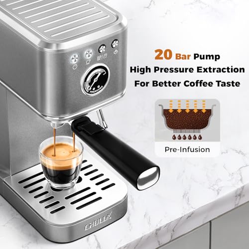 Elite Espresso Coffee Machine with Steam Wand for Cappuccino