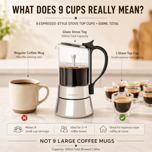9 Cup Greca Moka Pot