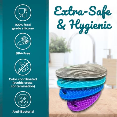 Food Grade Silicone Dish Scrubber (4 Count)