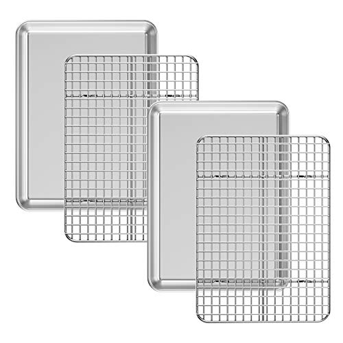 Baking Sheet with Cooling Rack Set [2 Sheets + 2 Racks]