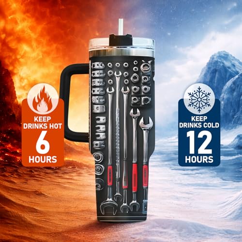 Mechanic Dad Engineer Tools 40 oz Tumbler with Handle