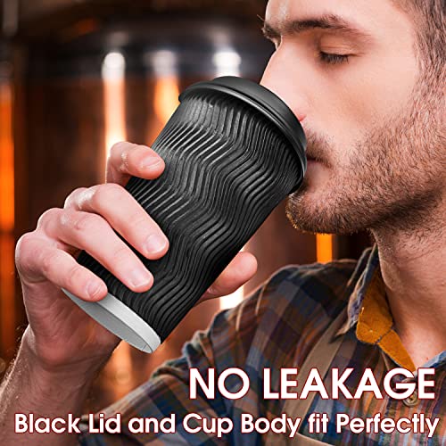 100 Pack 16 oz Disposable Insulated Coffee Cups with Lids (100 Count)