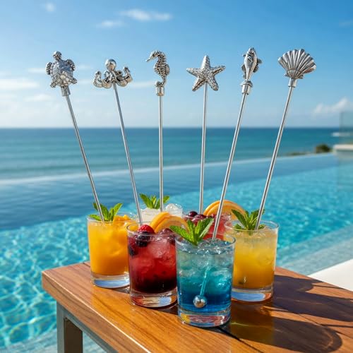 6 Pieces 7.5'' Metal Stir Sticks (6 Count)