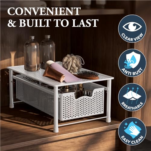 Stackable Cabinet Basket Drawer Organizer