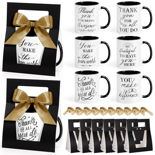 12 Set Employee Appreciation Gift 12 oz Thank You Mug and Mug Box (12 Count)
