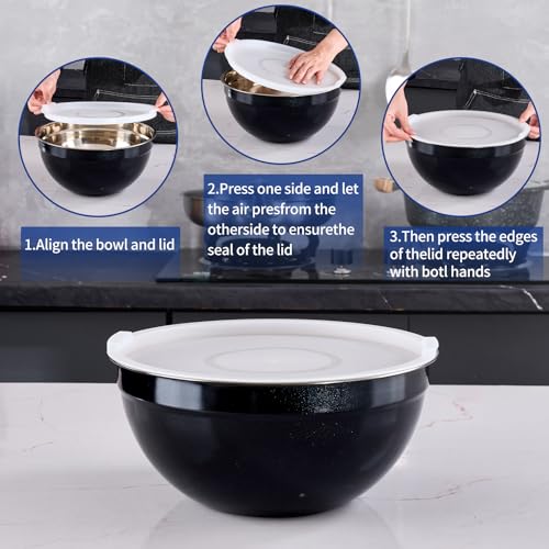 Black Mixing Bowls With Airtight Lids