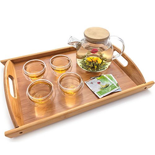 Stovetop Safe Glass Teapot with Bamboo Lid