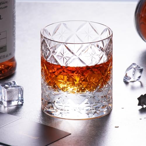 Crystal Whiskey Glasses Set of 2 Hand Blown Old Fashioned Glasses (2 Count)