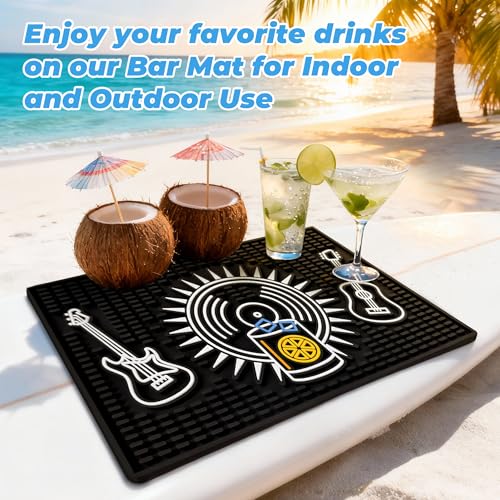 Neon Tiki Black Bar Mat 18 x 12 Inch