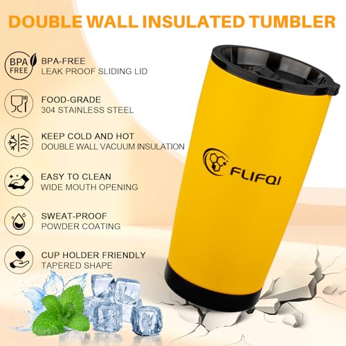 20oz Tumbler with Lid Double Wall Vacuum Insulated Travel Coffee Mug Stainless Steel Thermal Cup Powder Coated Sturdy Coffee Tumbler Gift for Hot and Cold Beverage