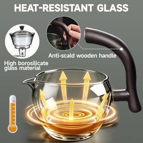 Lazy Gong Fu Tea Set Semi Automatic Magnetic Glass Teapot