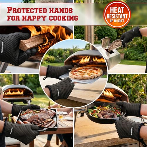 XL Silicone Pizza Oven Gloves Heat Resistant Oven Mitts