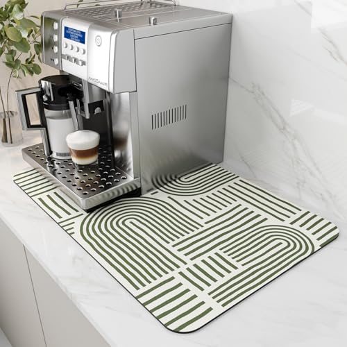 Coffee Mat Hide Stain Rubber Backed Absorbent Dish Drying Mat for Kitchen Counter