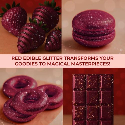 Valentine Edible Red Glitter for Drinks