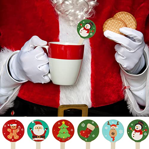 120 Pcs Wooden Christmas Coffee Stirrers Stir Sticks