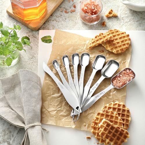 Nesting Stainless Steel Measuring Spoons Set of 13 with Leveler