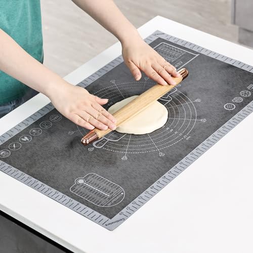 Silicone Pastry Mat Extra Large with Measurements 26''x16'' for Reusable