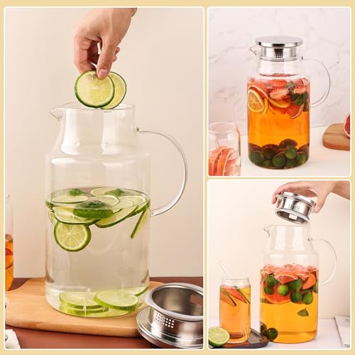 128oz Glass Pitcher with Lid