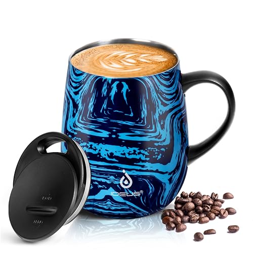 16 oz Insulated Coffee Mug with Handle and Lid