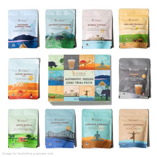 Premium Authentic Indian Spiced Chai Tea Assorted Pack (21.1644 Ounce)