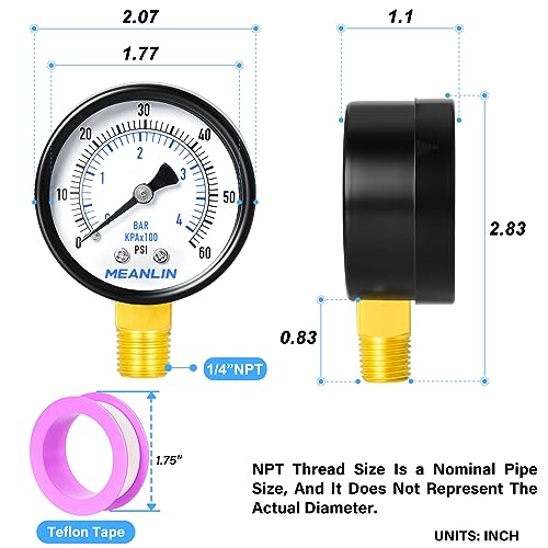0 60Psi Well Pump Pressure Gauge 1