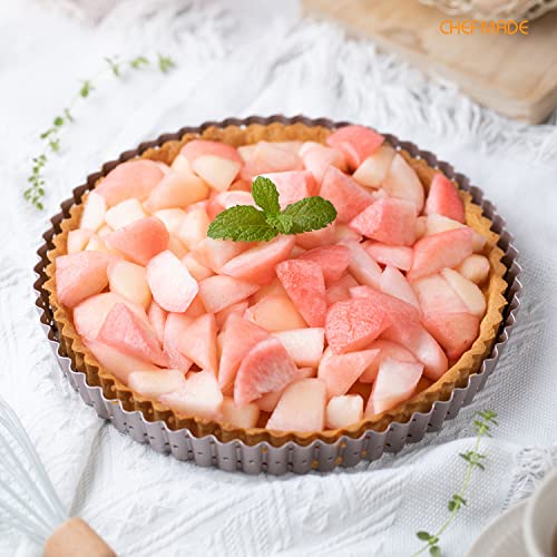 9.5 Inch Round Tart Pan with Holes Removable Loose Bottom