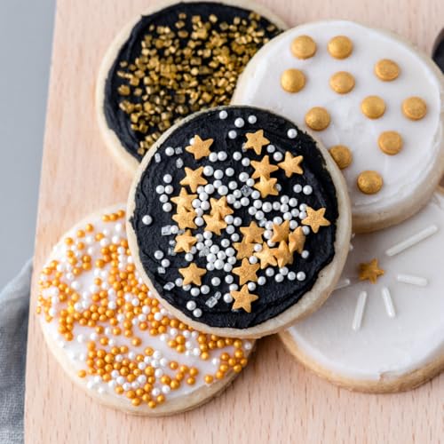 Sprinkles 6 Cell Edible Sprinkle Mix Jimmies Perfect for Cake Decorations Baking Ice Cream Cookies Cupcake Topper (6.45 Ounce)