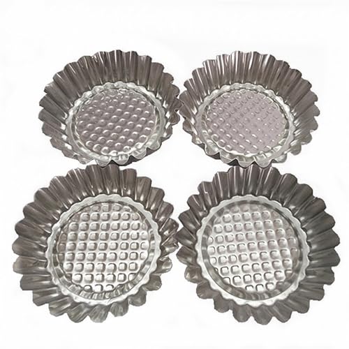 Set of 20, 3-3/4" Fluted Design Round Shape Non-stick Aluminum Tart Mold, Mini Pie Tin, Tartlet Pan (20 Count)