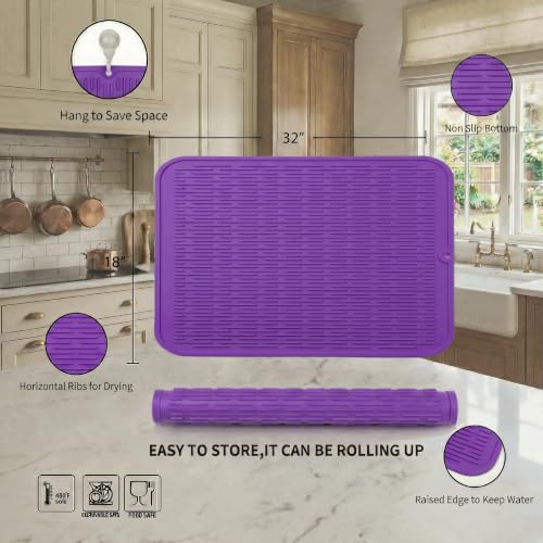 Silicone Dish Drying Mat for Multiple Usage