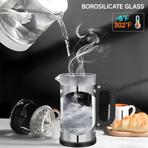 34 Ounce French Press Coffee Maker Chromium Stainless Steel Coffee Press