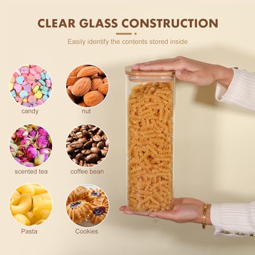 Glass Food Storage Jars 76 oz Set of 3 (3 Count)