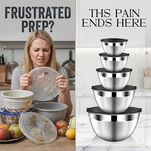 Mixing Bowls with Lids Set of 5 (900 Count)