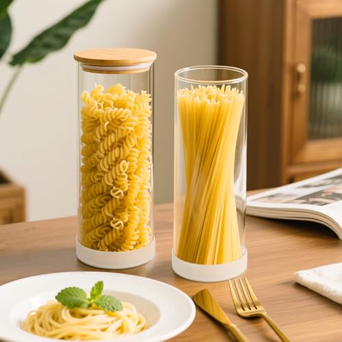 73oz Glass Spaghetti Pasta Containers for Pantry Organization (3 Count)