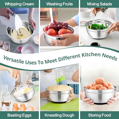 Mixing Bowls Salad Bowls with Transparent Airtight Lids (5 Count)