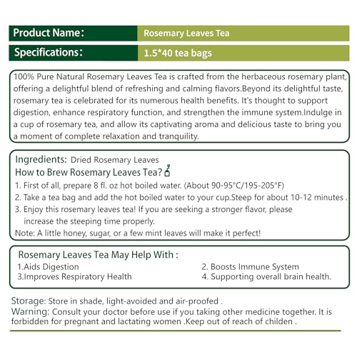 Rosemary Tea Bags (40 Count)
