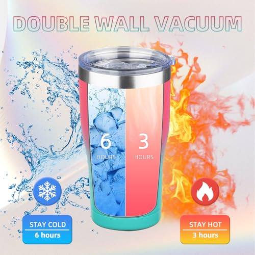 20oz Insulated Tumbler with Lid Straw Travel Coffee Mug