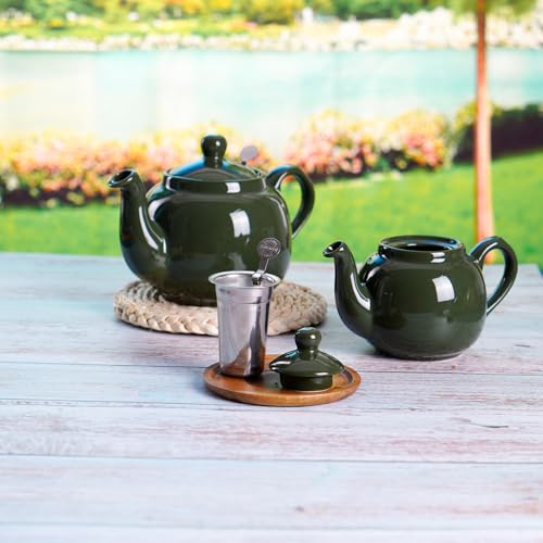 Farmhouse 4 Cup Ceramic Teapot with Removable Infuser and Lid